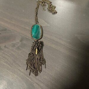 Kendra Scott Dark Green Necklace and matching Earrings